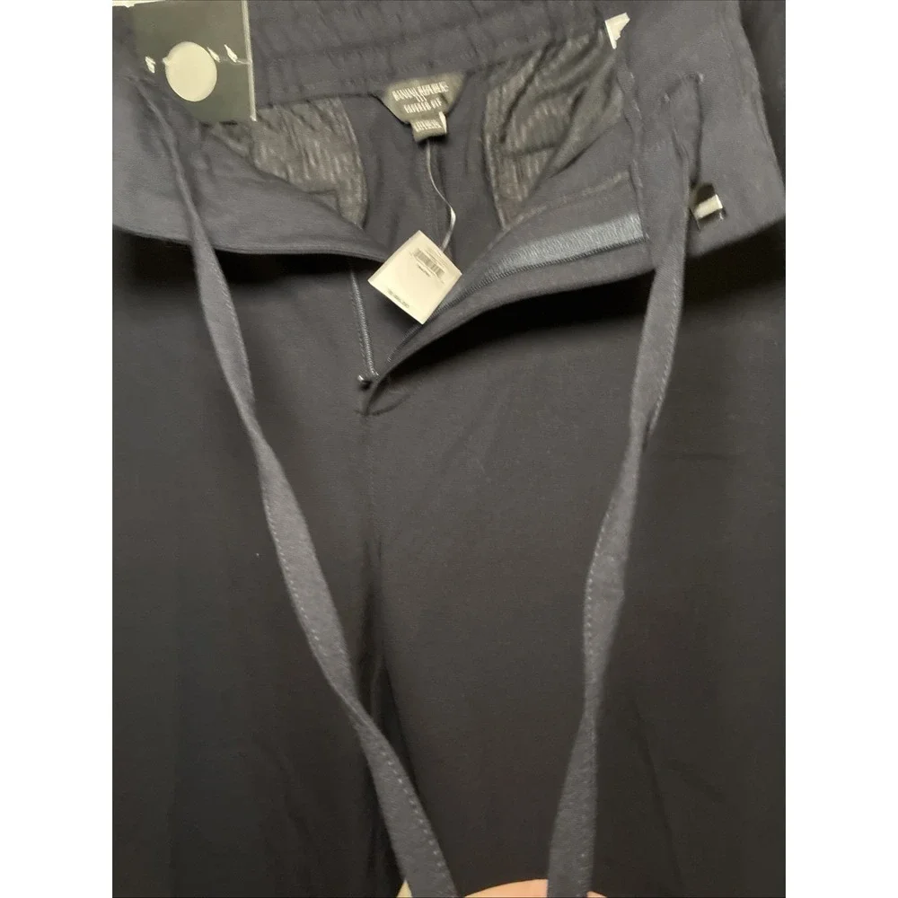 Men's Banana Republic Tailored Tapered  Trouser Pant Elastic Band Blue 34x36